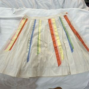 EUC Anthropologie Pleated Grosgrain Ribbon Skirt size 12